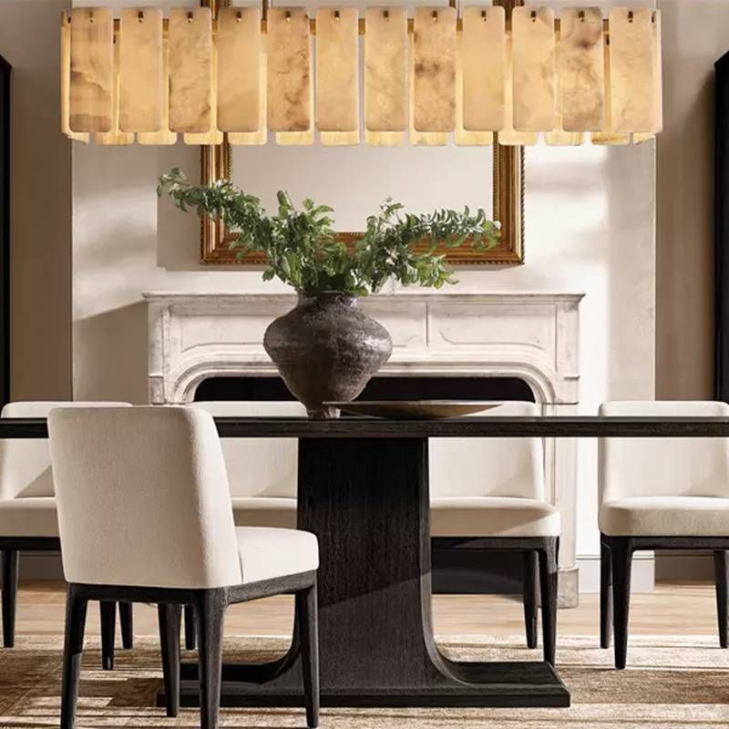 Calamette Diffused Onyx Rectangular Chandelier 60"