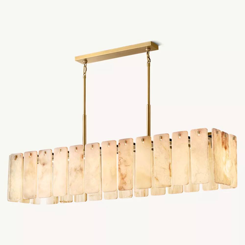 Calamette Onyx Rectangular Chandelier 74"