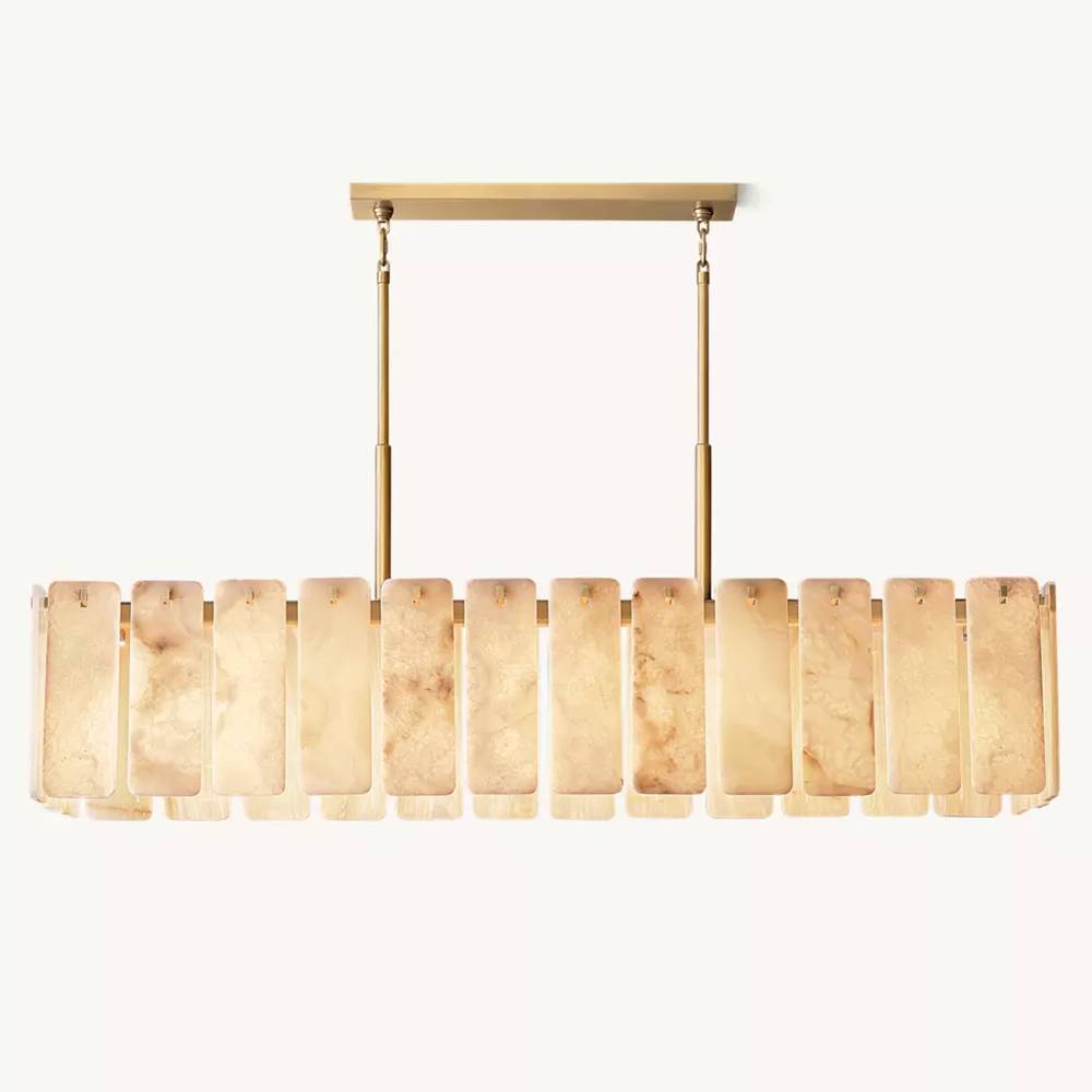 Calamette Onyx Rectangular Chandelier 74"