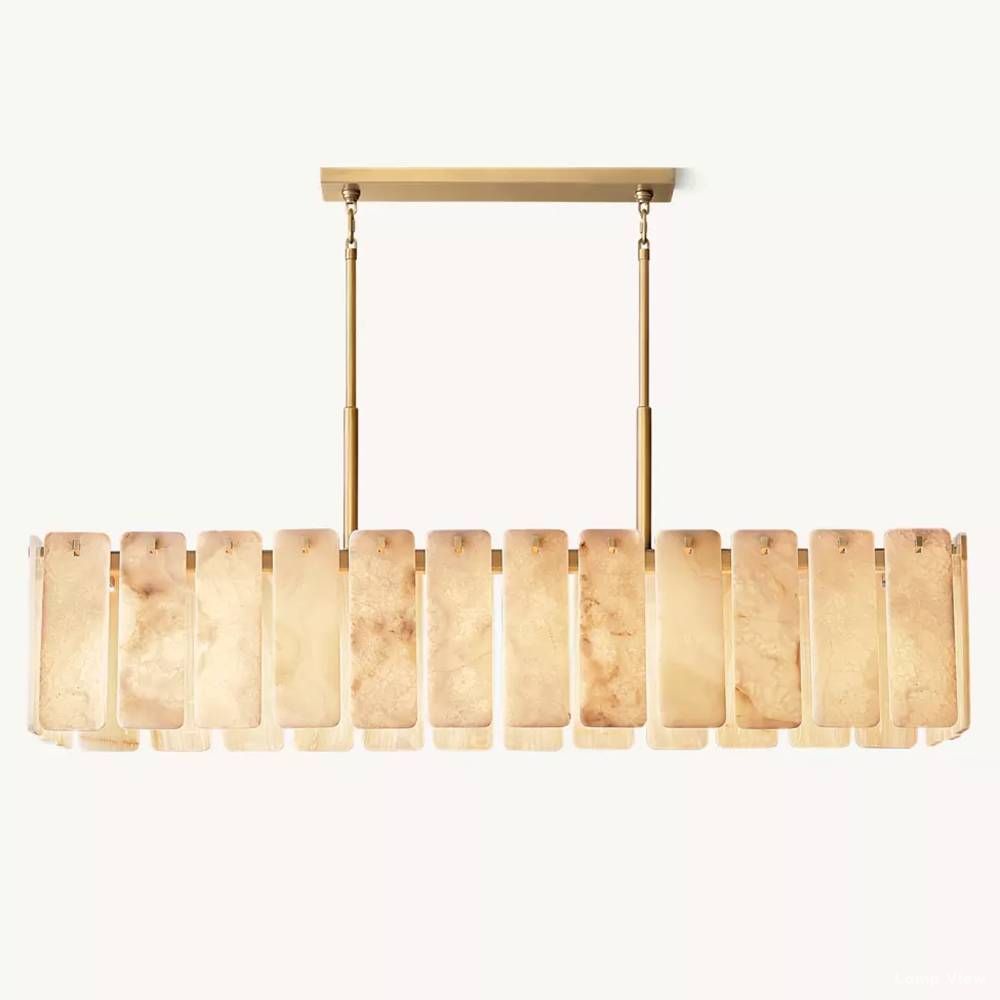 Calamette Diffused Onyx Rectangular Chandelier 74"