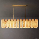 Calamette Diffused Onyx Rectangular Chandelier 74"