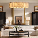 Calamette Diffused Onyx Round Chandelier 36"