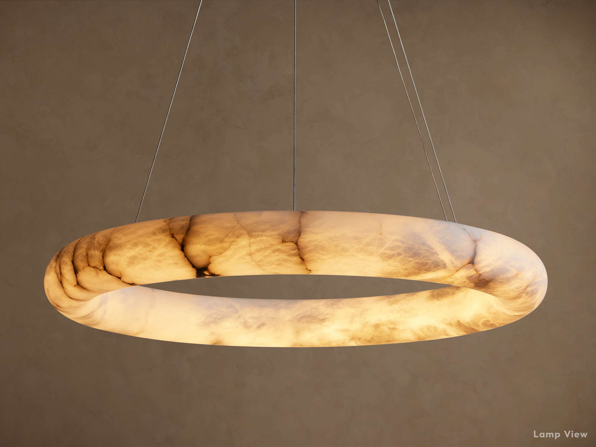 Halima Natural Alabaster Halo Chandelier