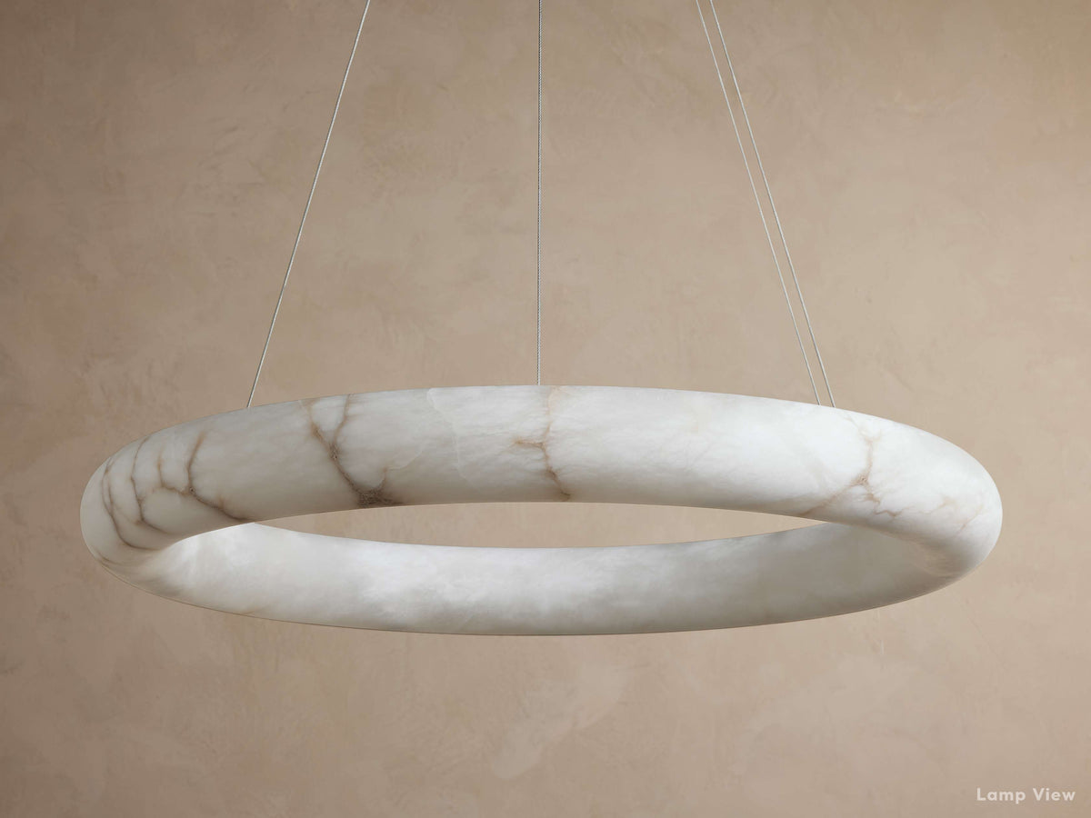 Halima Natural Alabaster Halo Chandelier