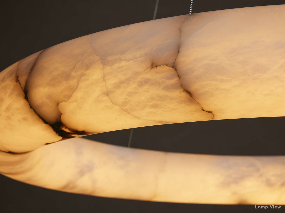 Halima Natural Alabaster Halo Chandelier