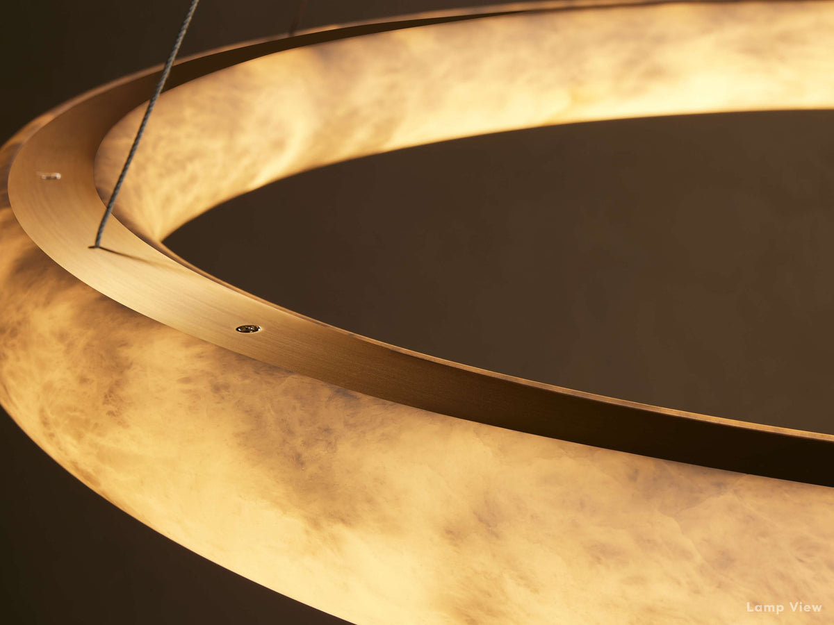 Halima Natural Alabaster Halo Chandelier