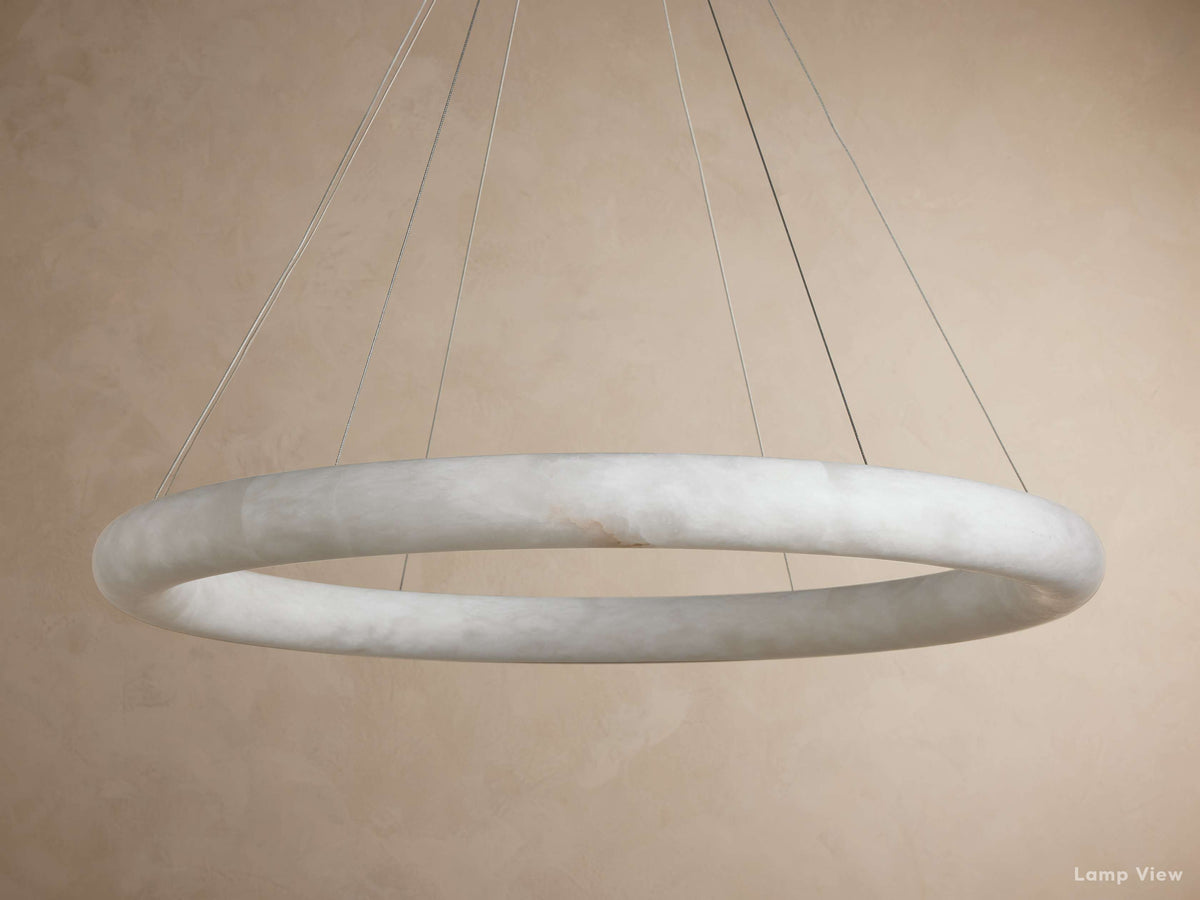 Halima Natural Alabaster Halo Chandelier