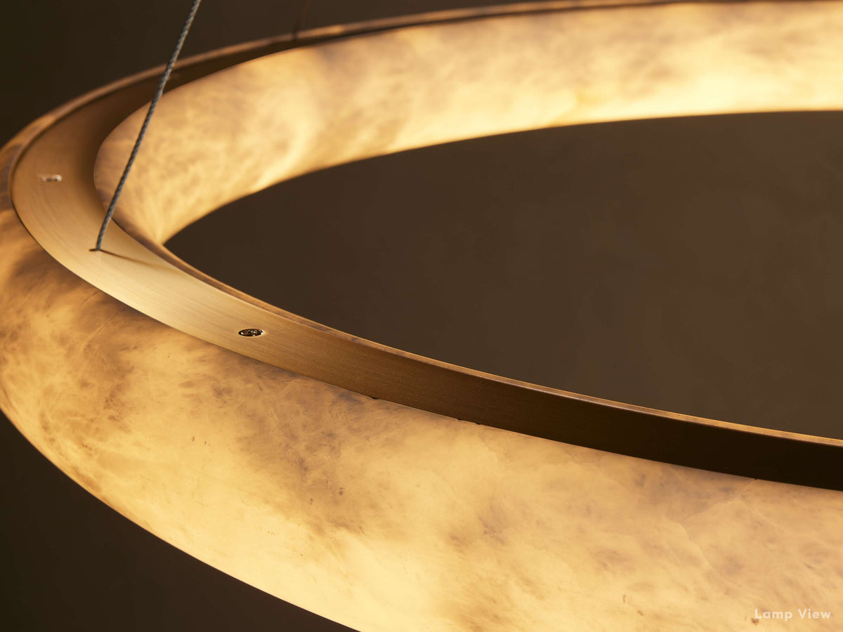 Halima Natural Alabaster Halo Chandelier