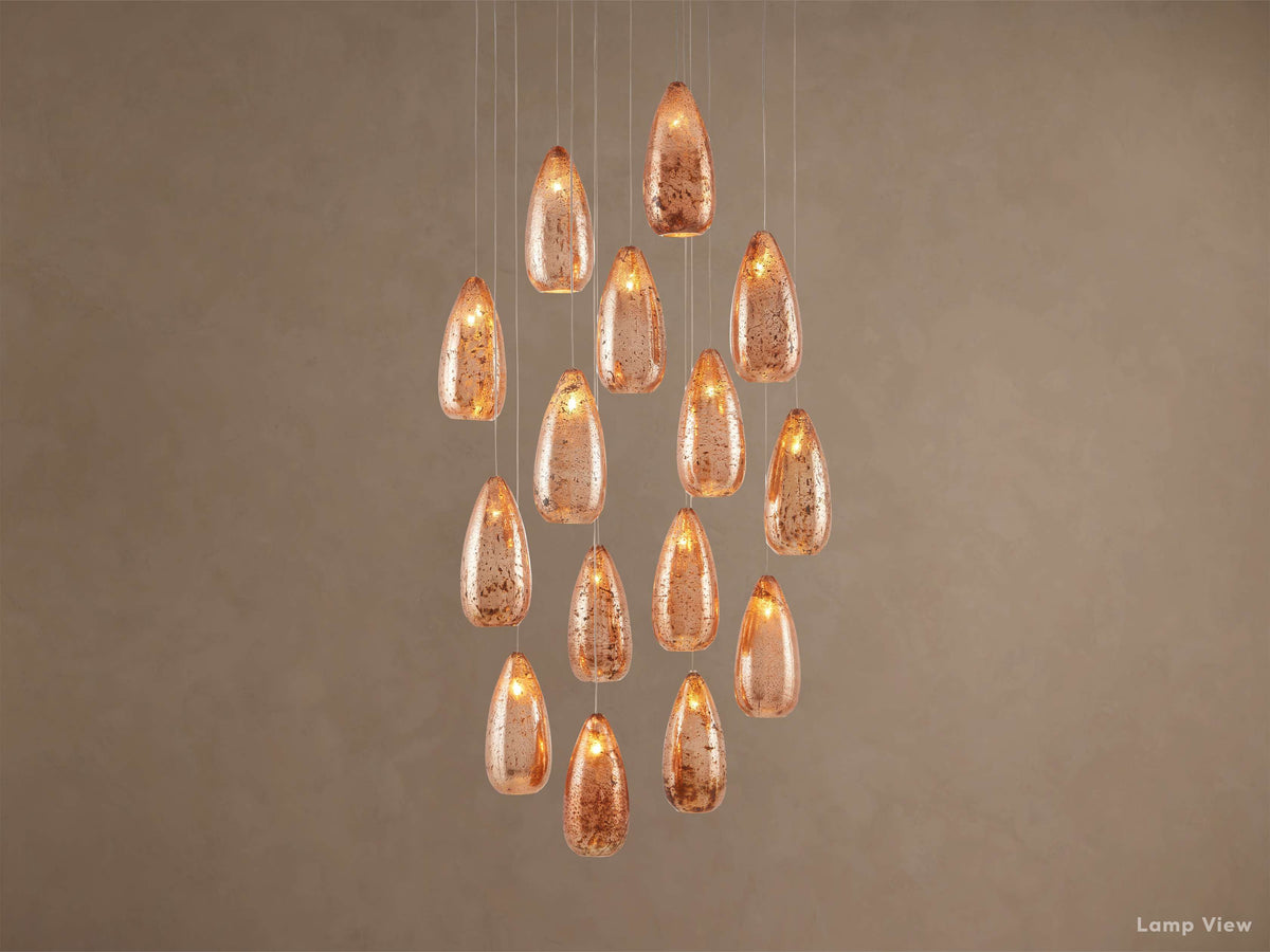Edda Droplet Glass Round Chandelier