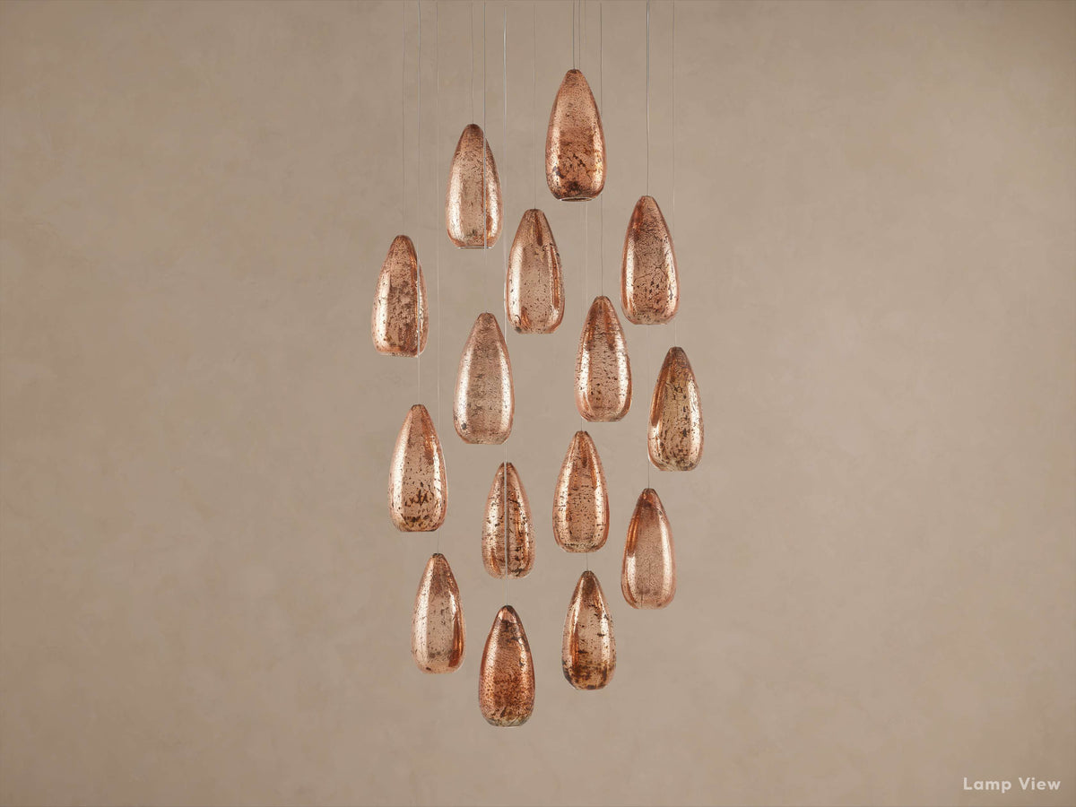 Edda Droplet Glass Round Chandelier