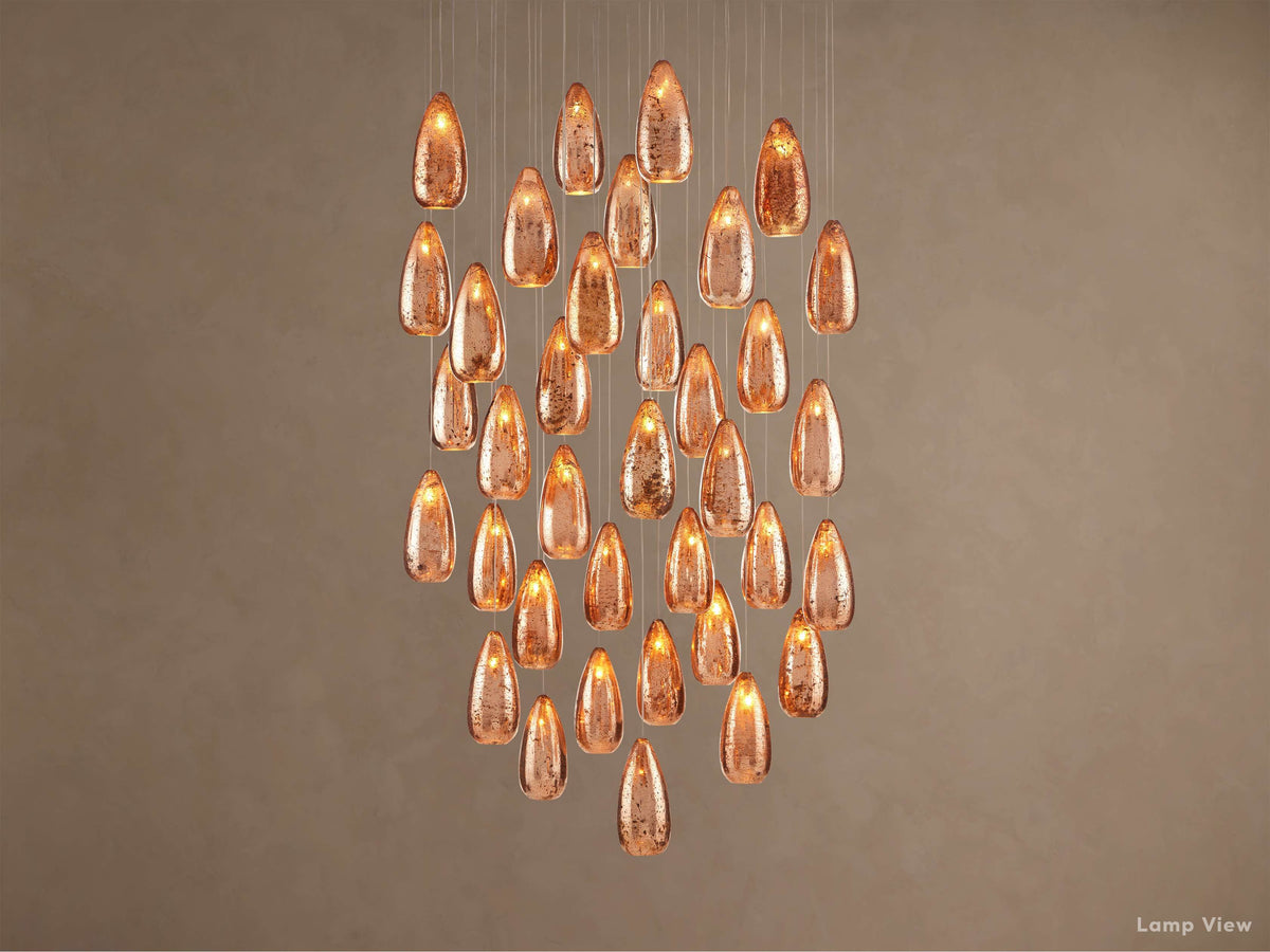 Edda Droplet Glass Round Chandelier