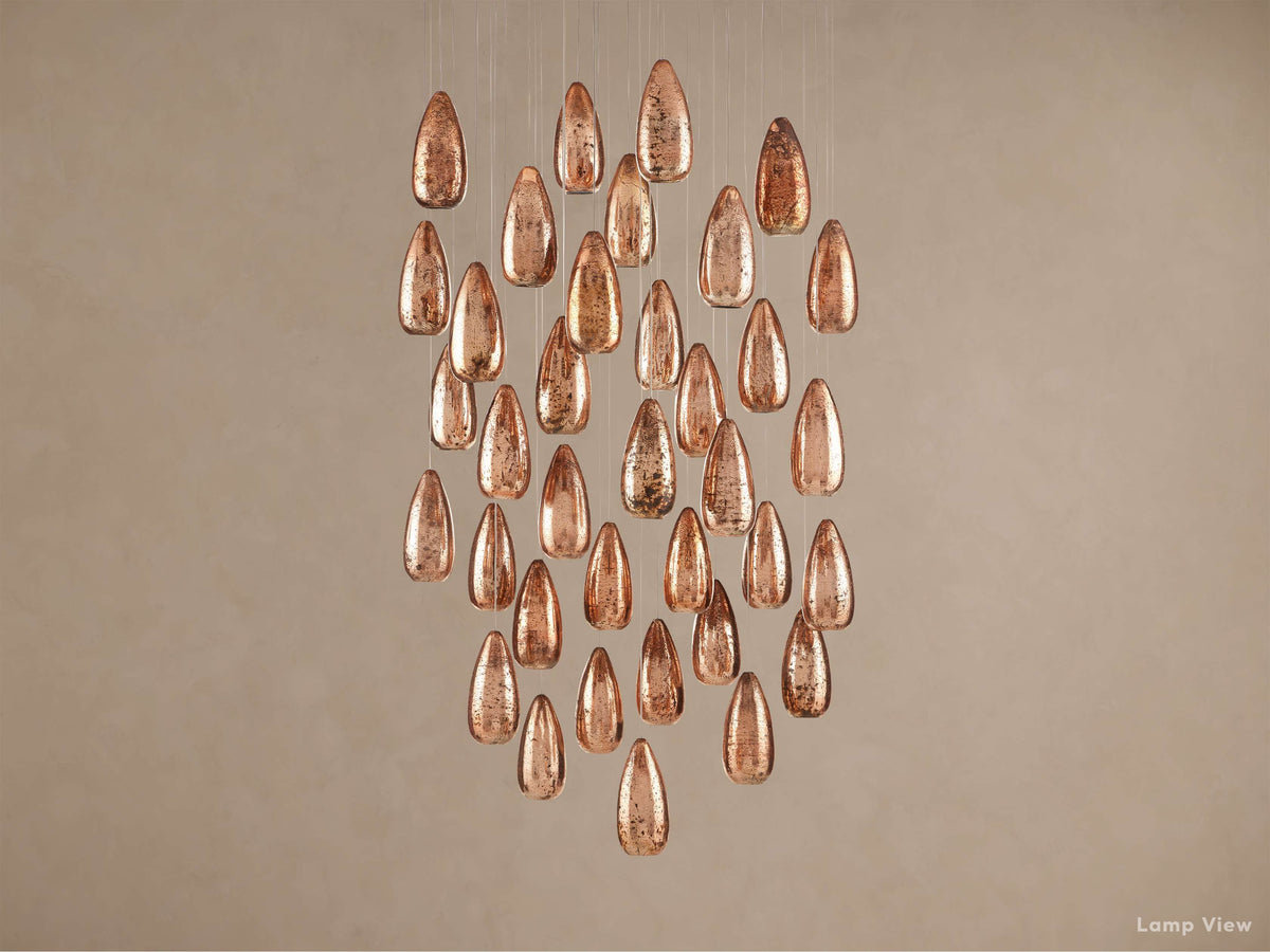 Edda Droplet Glass Round Chandelier