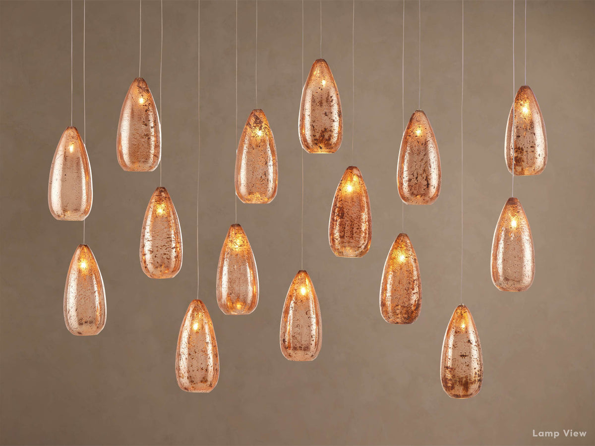 Edda Droplet Glass Linear Chandelier