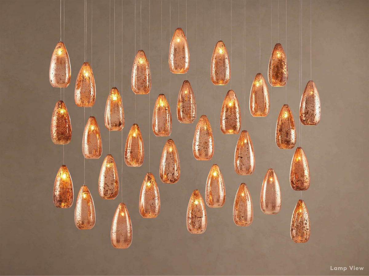 Edda Droplet Glass Linear Chandelier