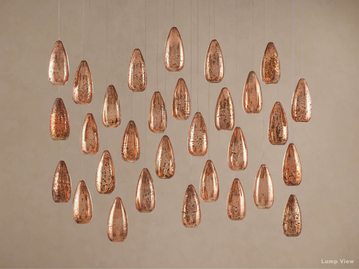 Edda Droplet Glass Linear Chandelier