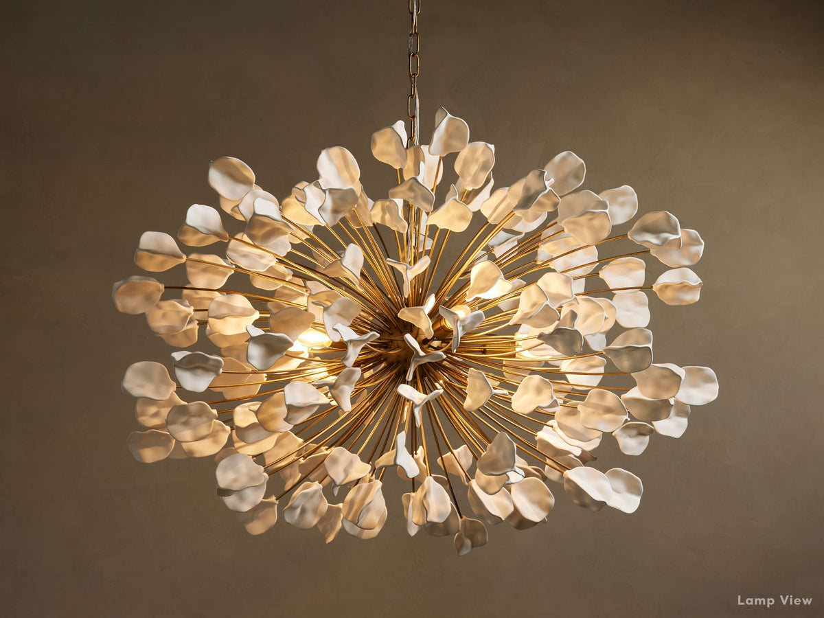 Lunaria Ceramic Petal Round Chandelier