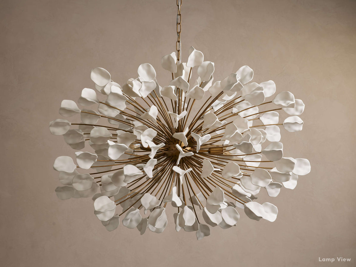 Lunaria Ceramic Petal Round Chandelier