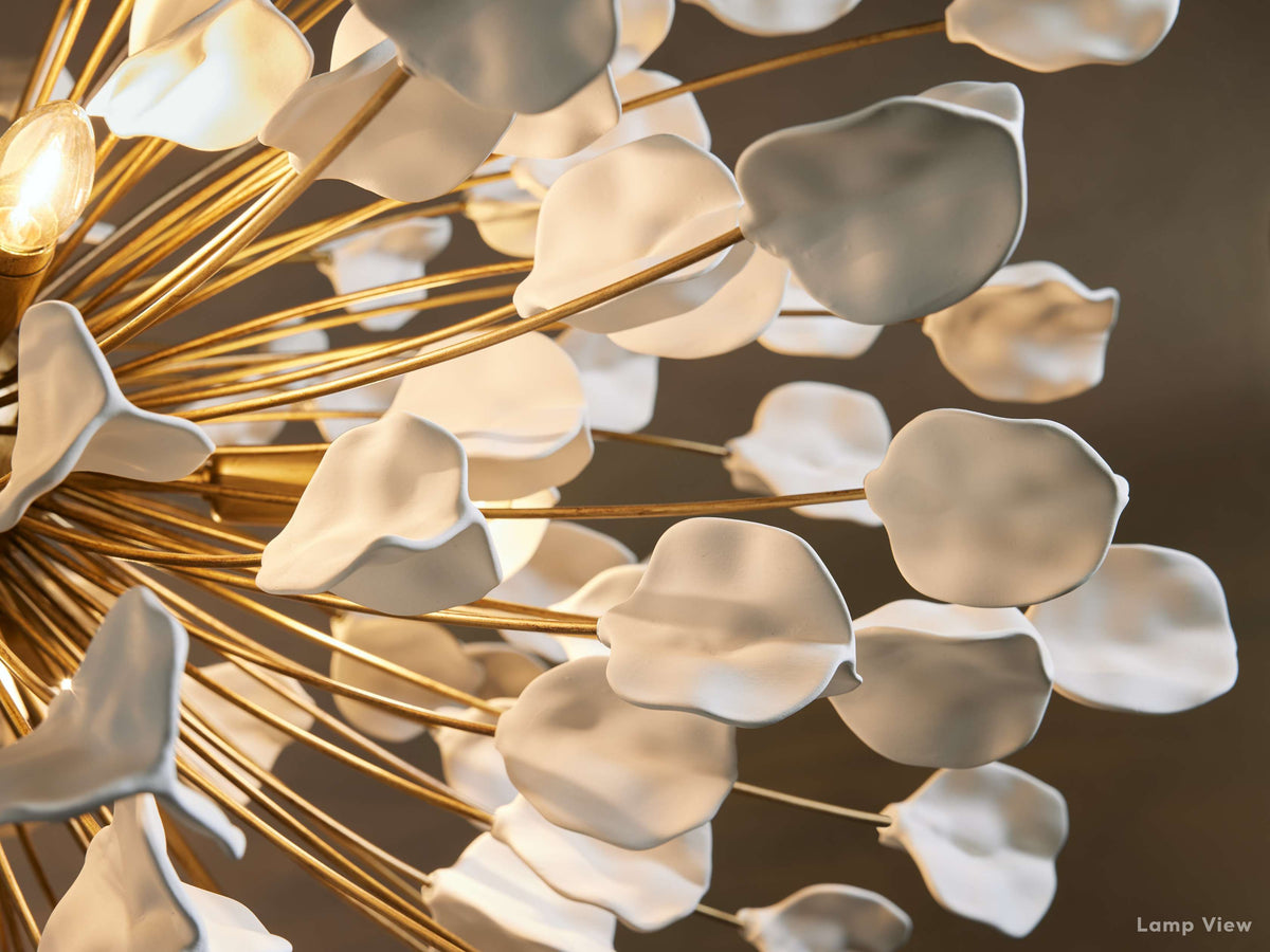 Lunaria Ceramic Petal Round Chandelier