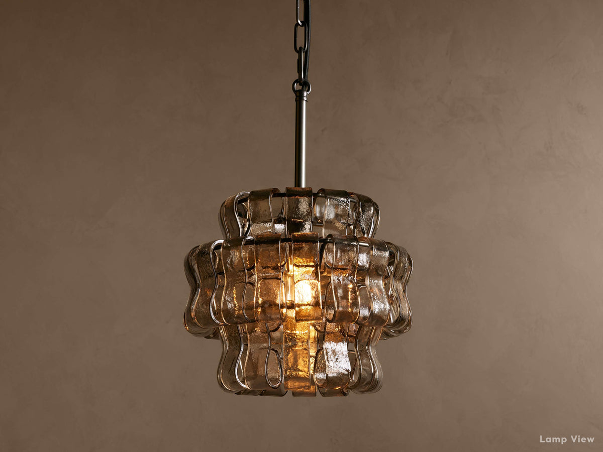 Ghiaccio Hooked Glass Pendant Light