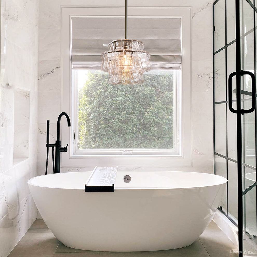 Ghiaccio Hooked Glass Pendant Light
