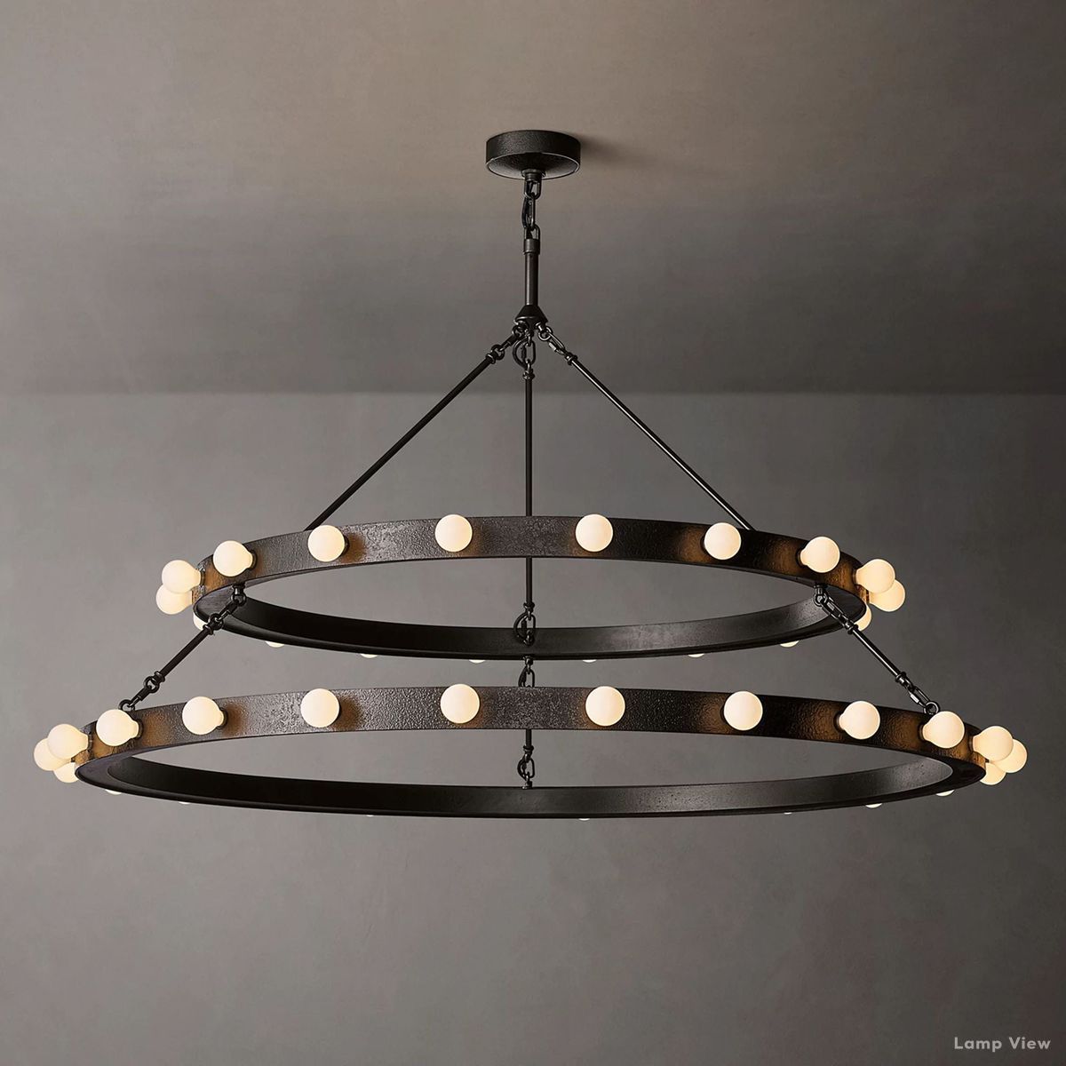 Vitoria Globe Border Two-Tier Round Chandelier 48"