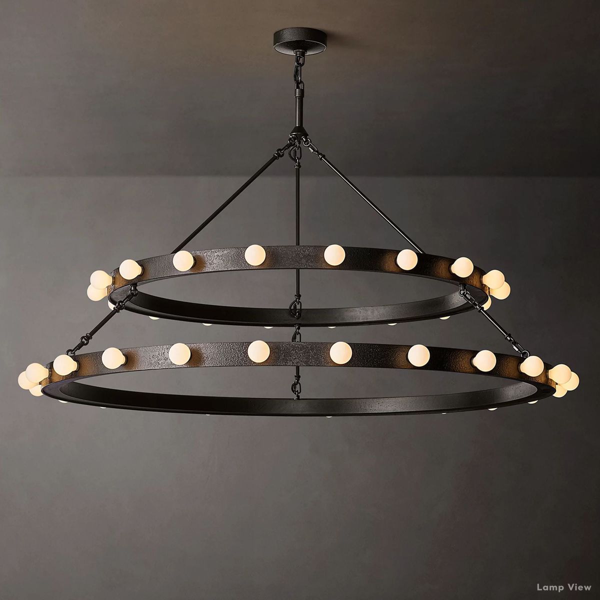Vitoria Globe Border Two-Tier Round Chandelier 48"