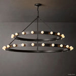 Vitoria Globe Border Two-Tier Round Chandelier 48"