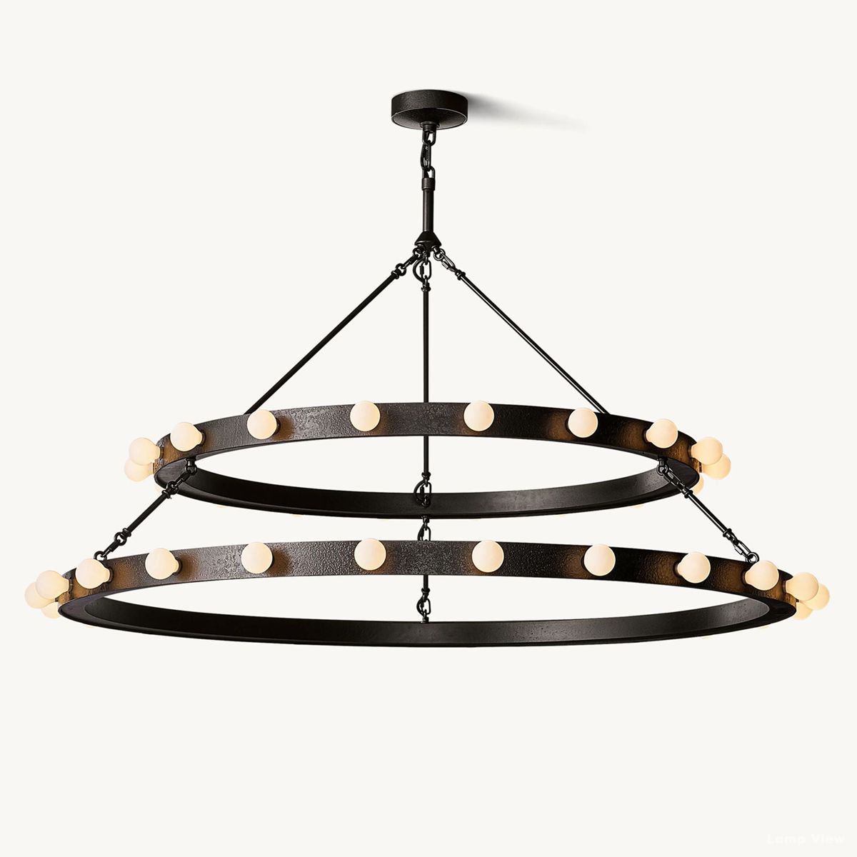 Vitoria Globe Border Two-Tier Round Chandelier 48"