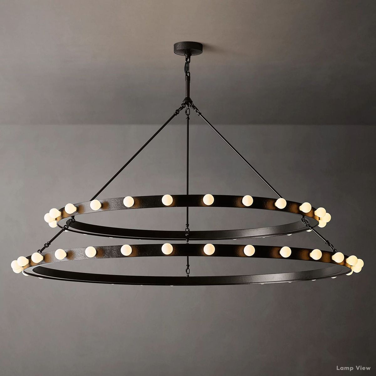 Vitoria Globe Border Two-Tier Round Chandelier 60"