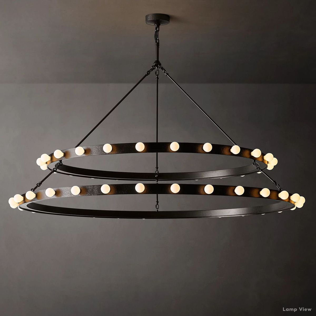 Vitoria Globe Border Two-Tier Round Chandelier 60"