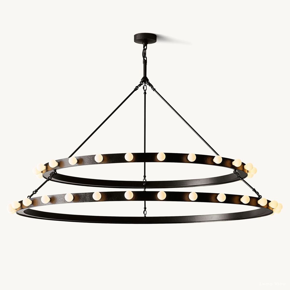 Vitoria Globe Border Two-Tier Round Chandelier 60"