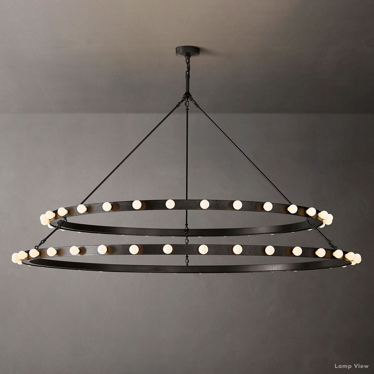 Vitoria Globe Border Two-Tier Round Chandelier 72"