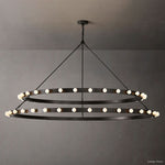 Vitoria Globe Border Two-Tier Round Chandelier 72"