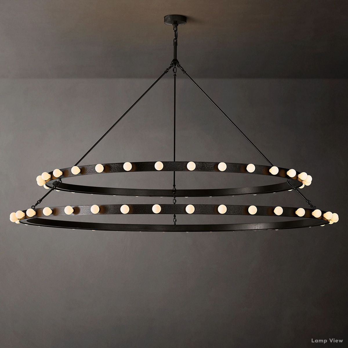 Vitoria Globe Border Two-Tier Round Chandelier 72"