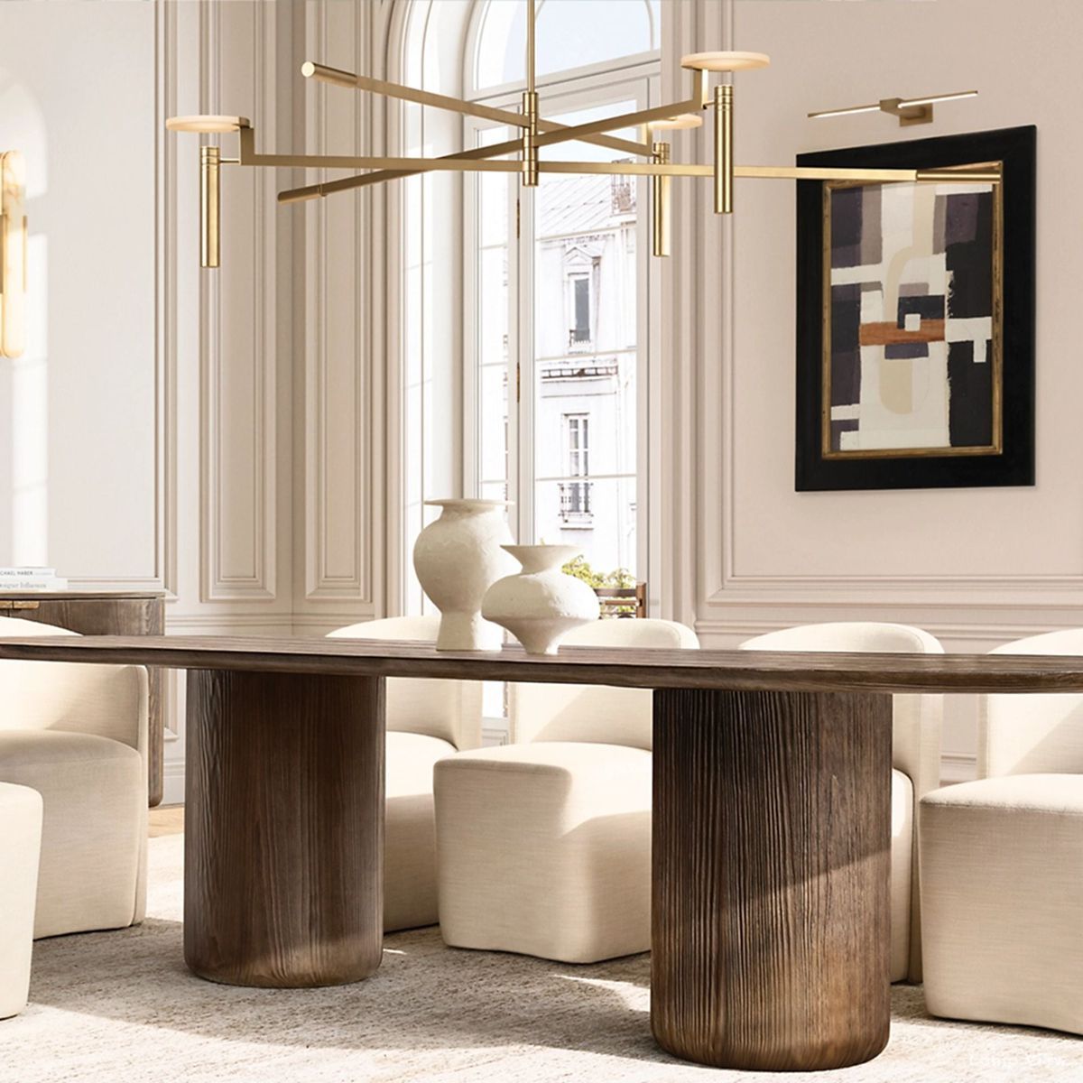 Maderno Clouded Alabaster Round Chandelier 45"