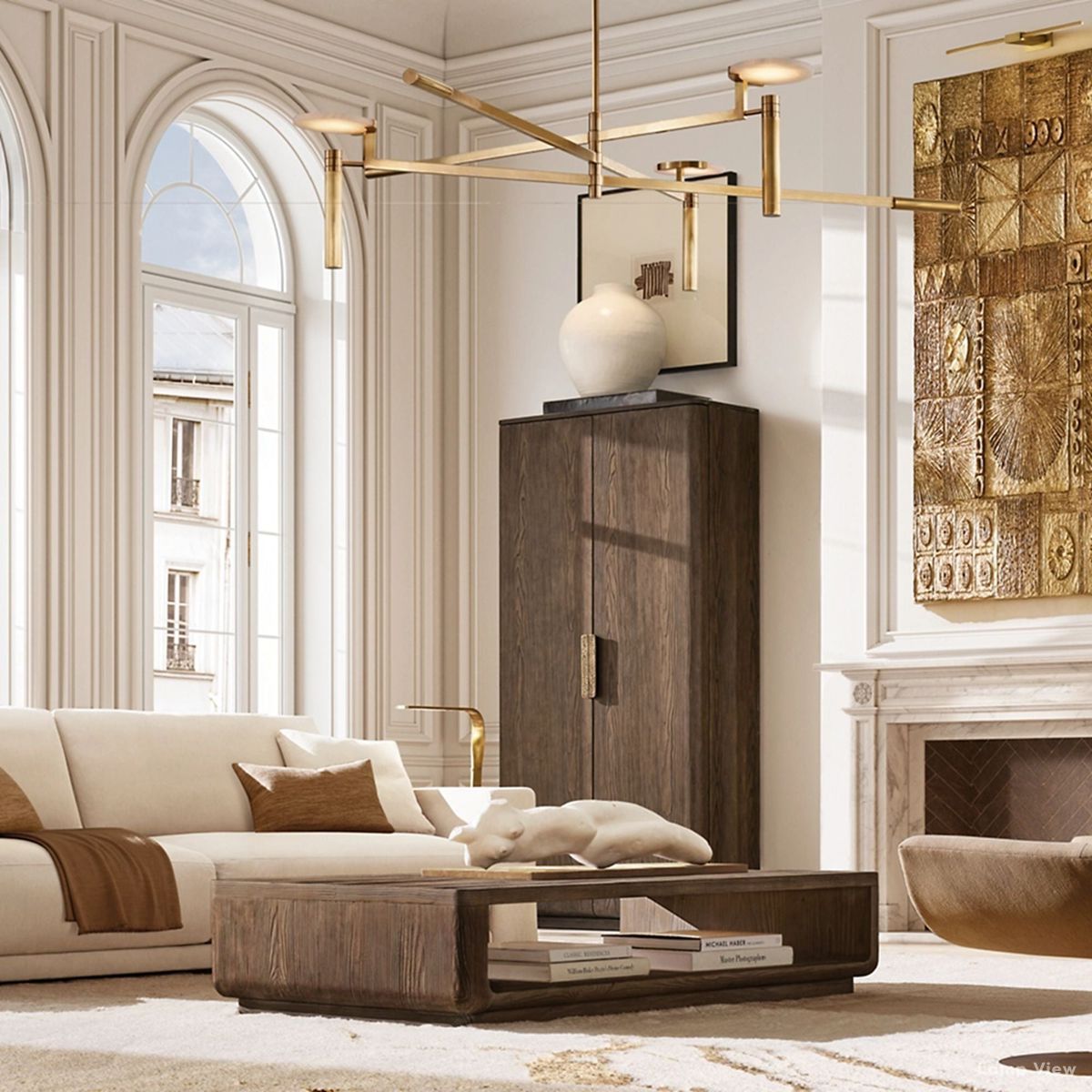 Maderno Clouded Alabaster Round Chandelier 45"