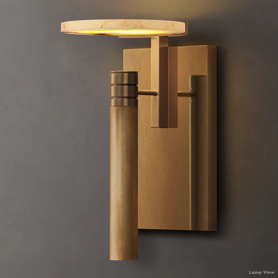 Maderno Clouded Alabaster Dome Wall Sconce
