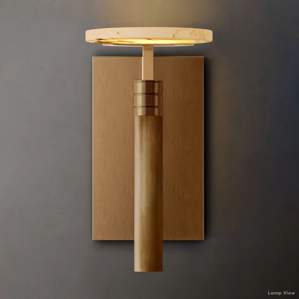 Maderno Clouded Alabaster Dome Wall Sconce
