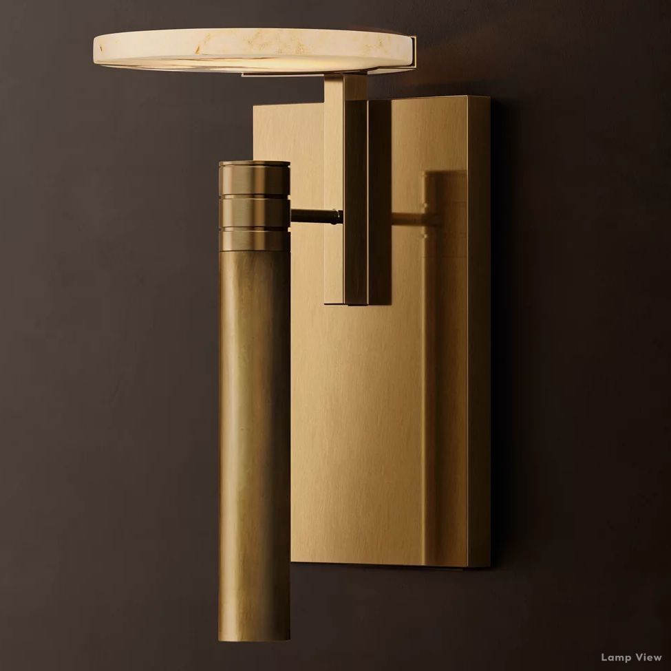 Maderno Clouded Alabaster Dome Wall Sconce