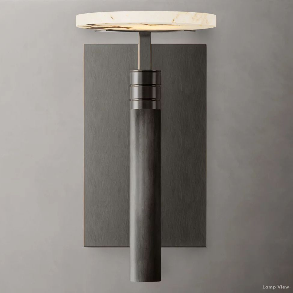 Maderno Clouded Alabaster Dome Wall Sconce