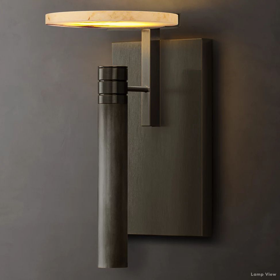 Maderno Clouded Alabaster Dome Wall Sconce