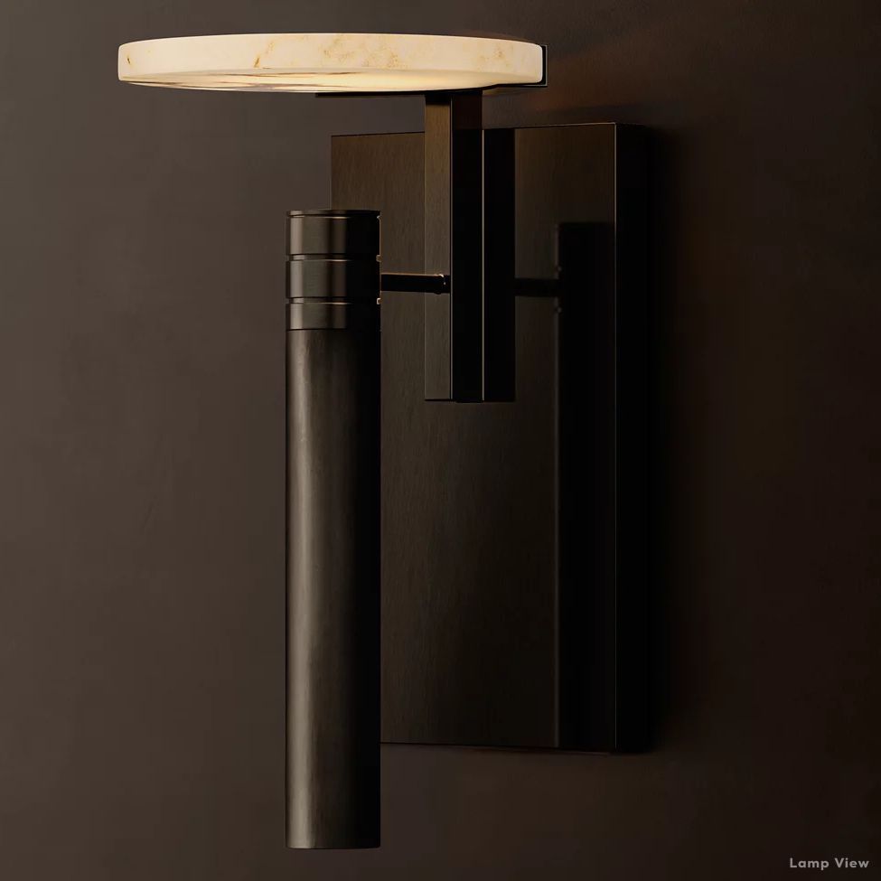 Maderno Clouded Alabaster Dome Wall Sconce