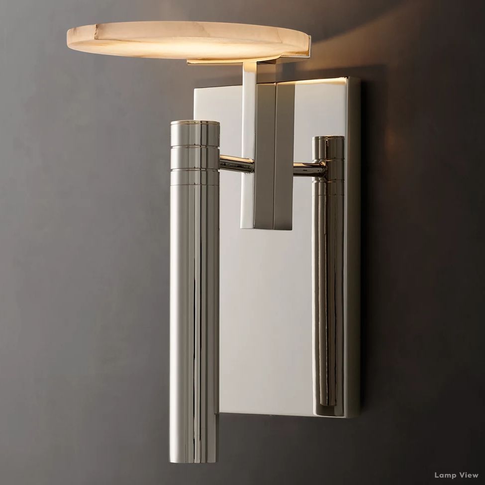 Maderno Clouded Alabaster Dome Wall Sconce