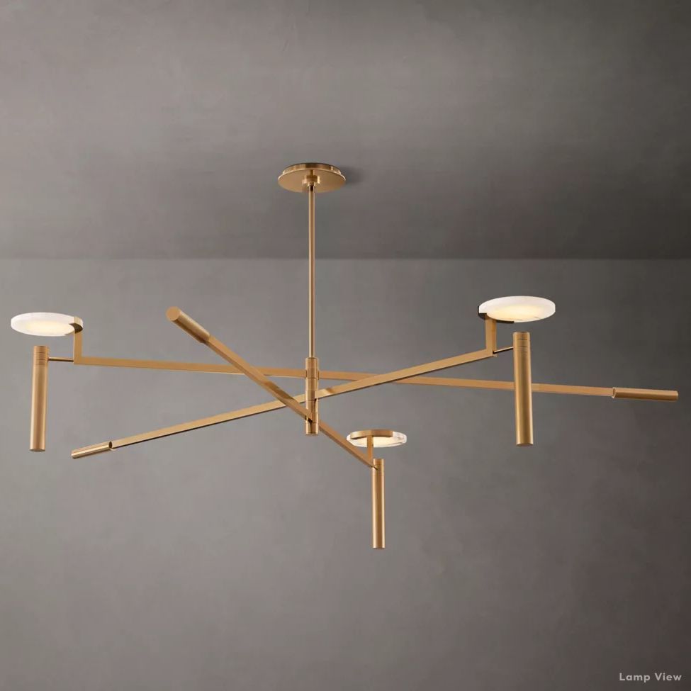 Maderno Clouded Alabaster Round Chandelier 60"