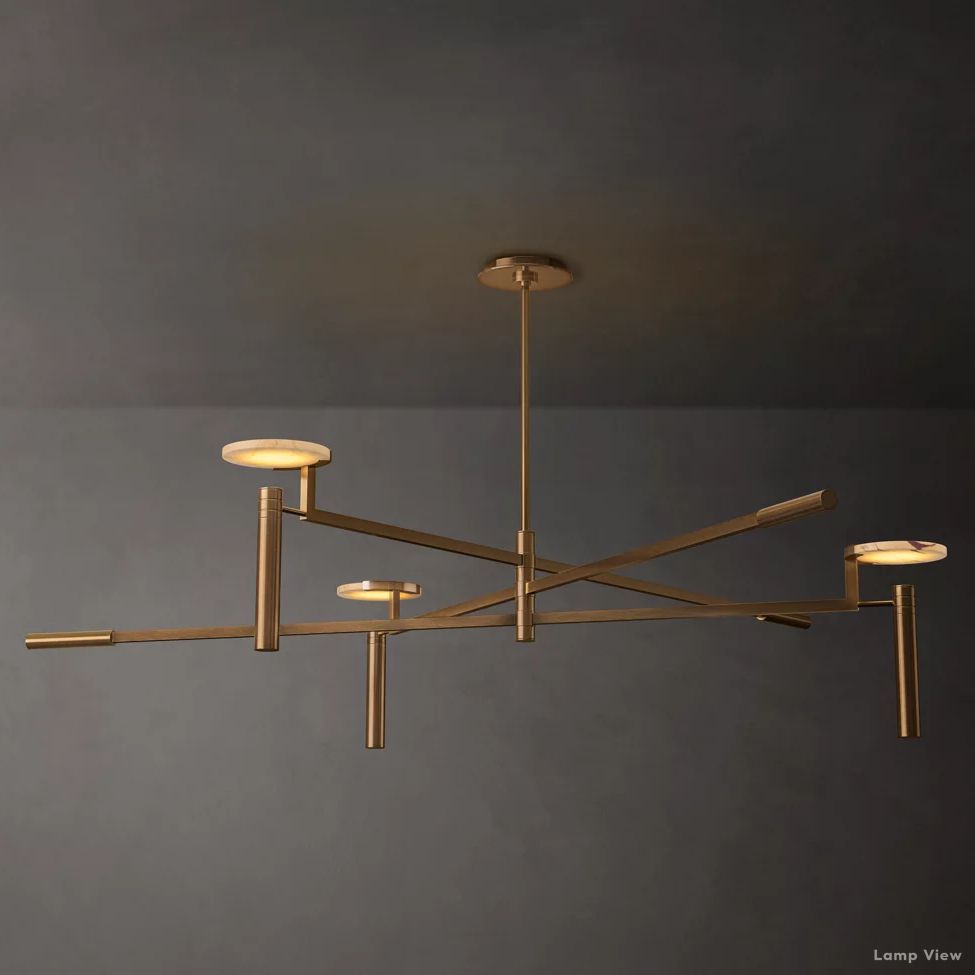 Maderno Clouded Alabaster Round Chandelier 60"