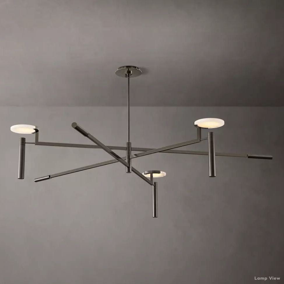 Maderno Clouded Alabaster Round Chandelier 60"