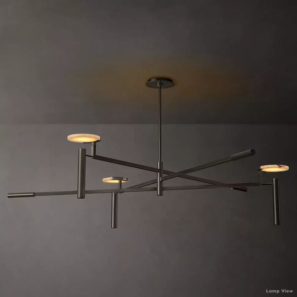 Maderno Clouded Alabaster Round Chandelier 60"
