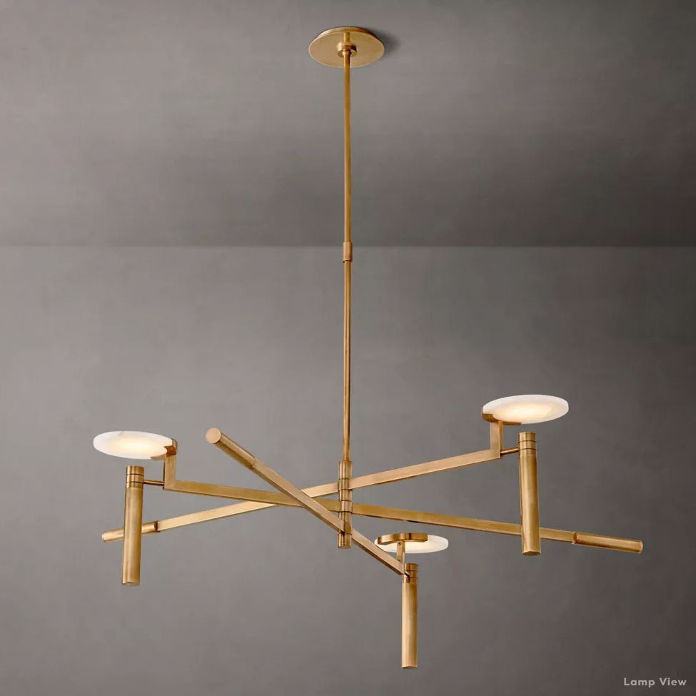 Maderno Clouded Alabaster Round Chandelier 45"