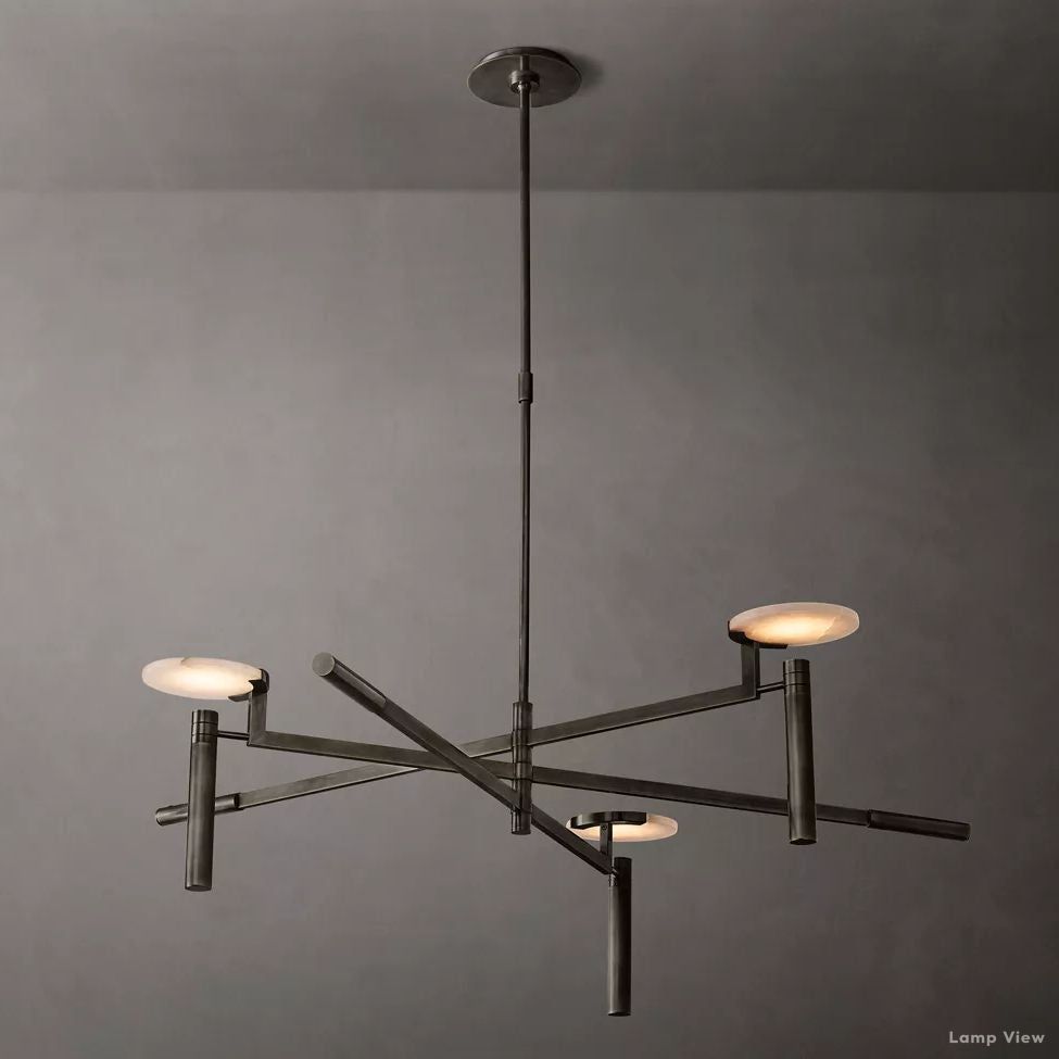 Maderno Clouded Alabaster Round Chandelier 45"