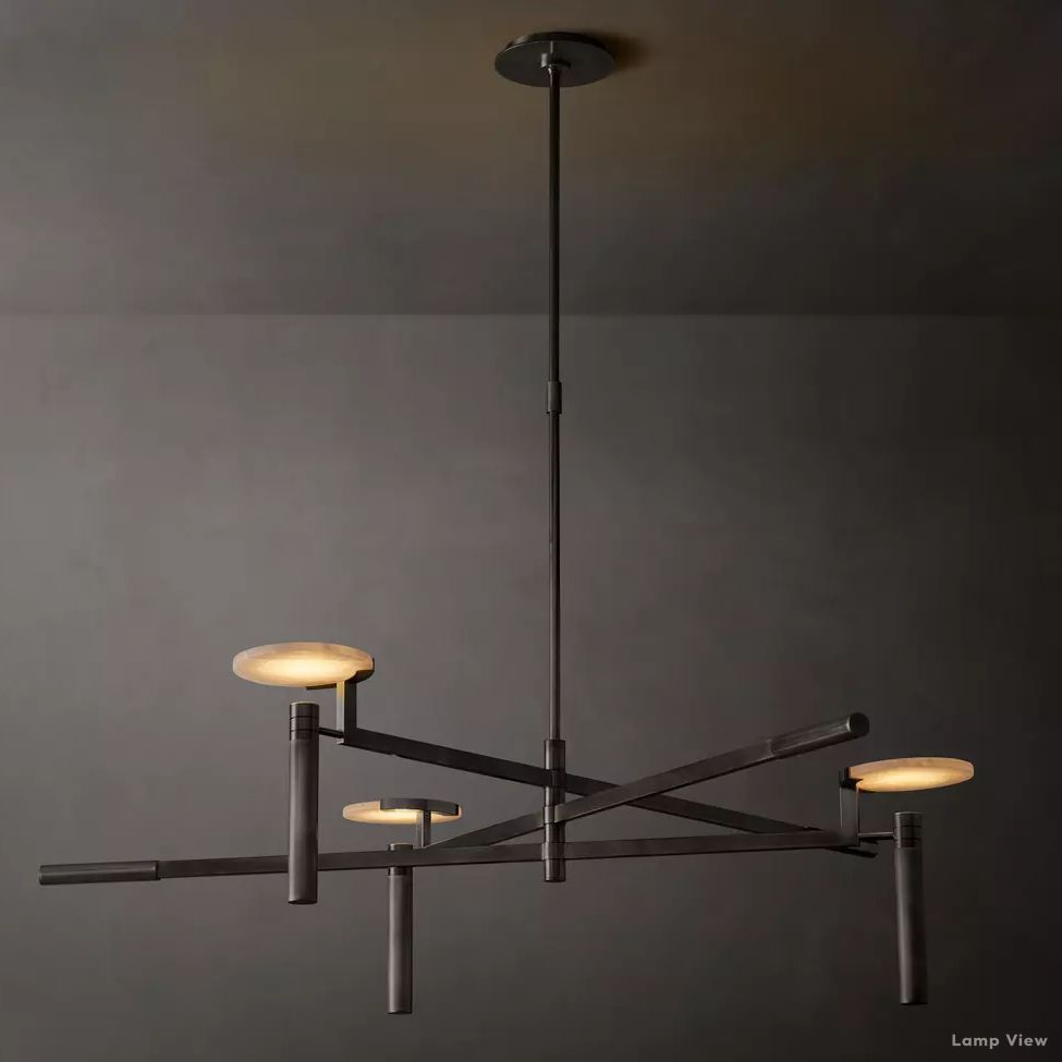 Maderno Clouded Alabaster Round Chandelier 45"